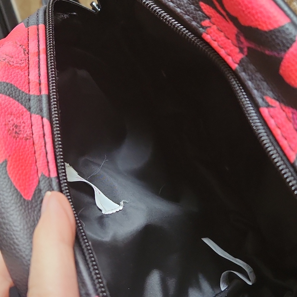Justice small black and red floral backpack - Picture 4 of 7